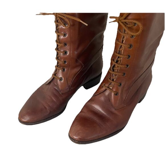 VTG Delman Tall Riding Boots Brown Italian All Leather Equestrian Horse Riding 8 - Picture 15 of 15